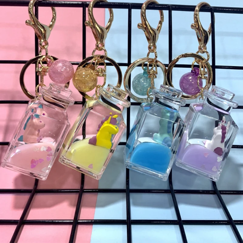 Small Square Bottle Liquid Keychain Small Square Bottle Liquid Keychain